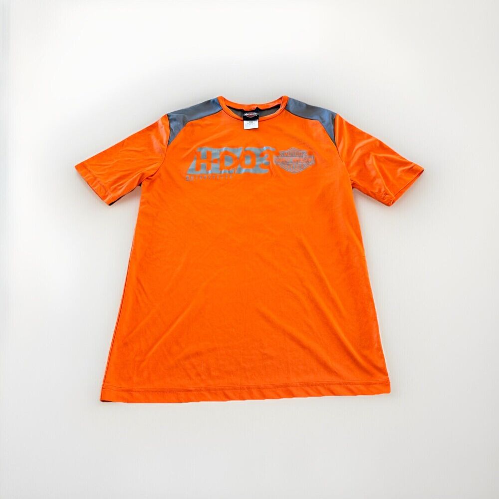 Harley Davidson Mens Orange H-DO3 Las Vegas Nevada Short Sleeve Shirt Size M